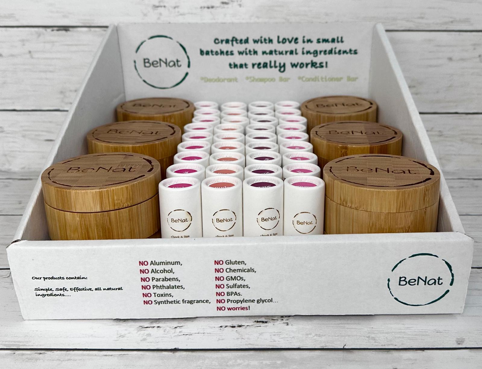 BeNat Eco-Friendly, All-Natural Makeup Retail Display Box