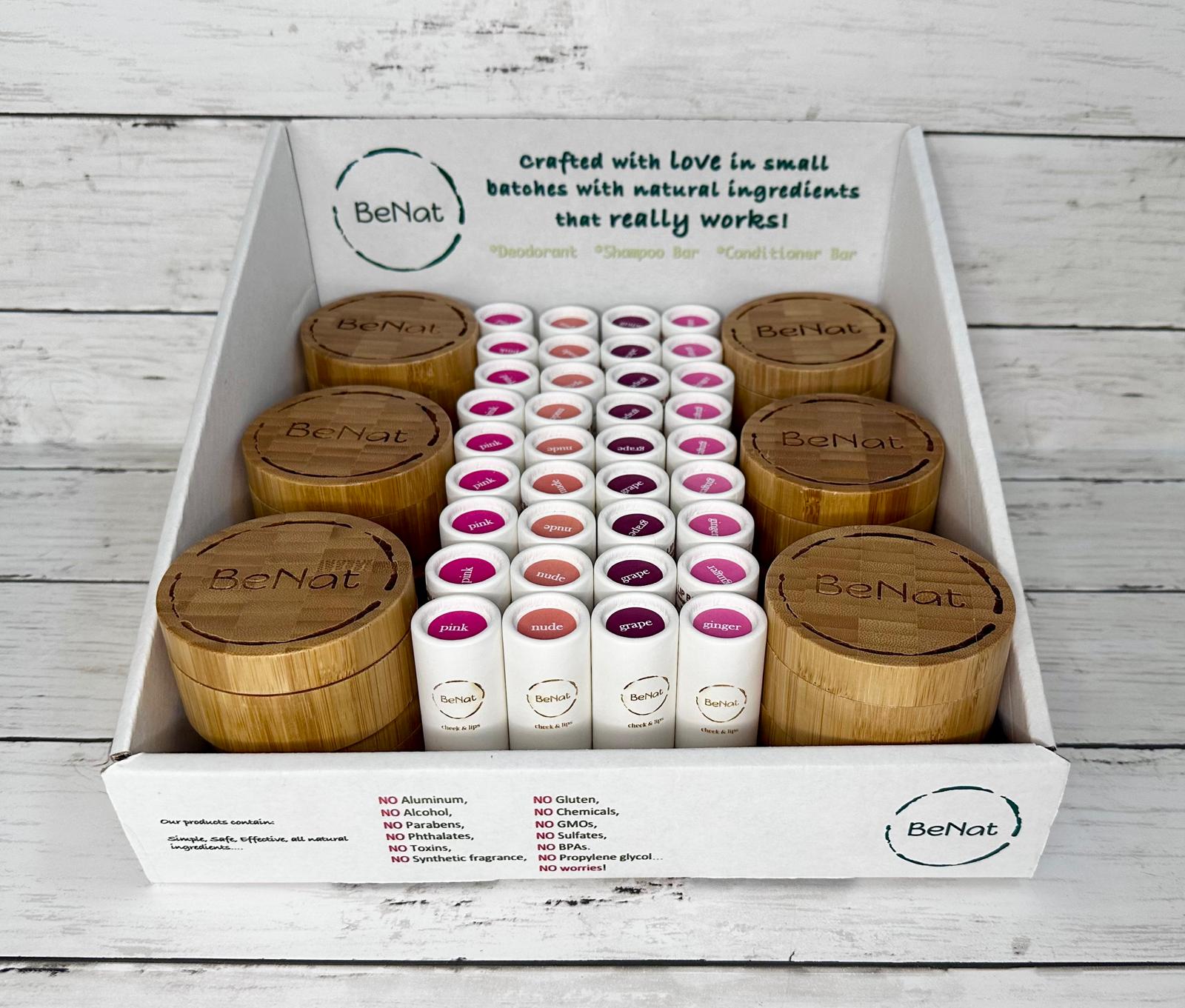 BeNat Eco-Friendly, All-Natural Makeup Retail Display Box